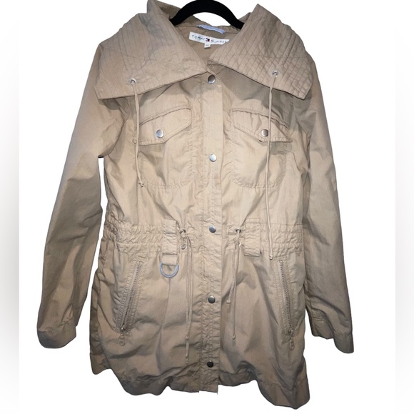 Tommy Hilfiger Jackets & Blazers - Women’s Tommy Hilfiger Field Jacket Drawstring Waist Long Coat Size Small